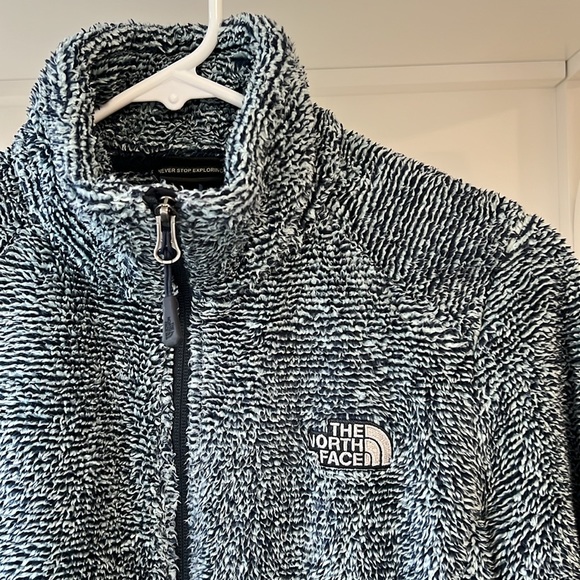The North Face Womens Full Zip Shady Blue Marled Sherpa Fleece Jacket Size S - Picture 2 of 8